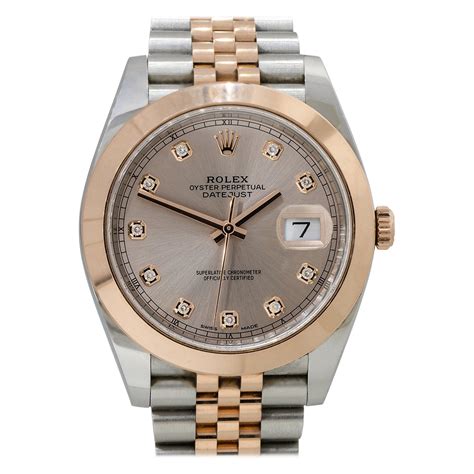 rolex quadrante rosa con diamanti|Orologio Rolex Datejust 36 in acciaio Oystersteel e oro bianco .